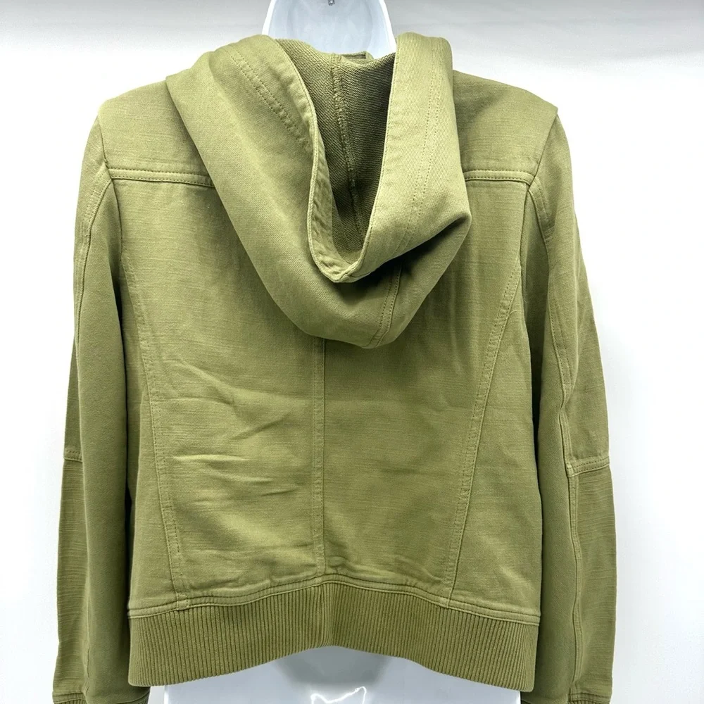 ❤️ Free People Carmen Moto Hoodie Jacket Cardigan NWT Olive Women’s Small - Picture 6 of 9